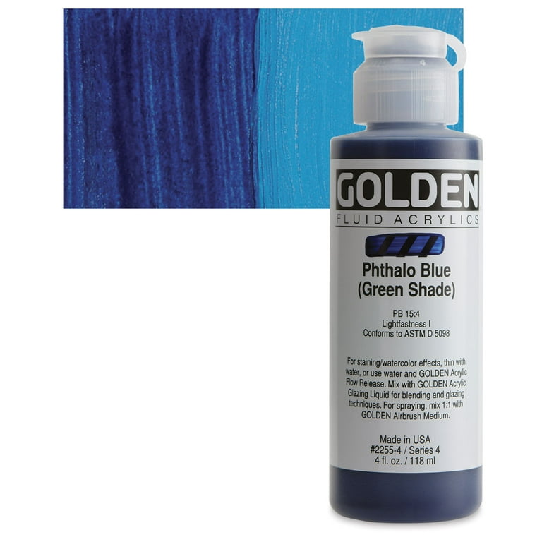 Golden Fluid Acrylic - Phthalo Blue (Green Shade) 4 oz.