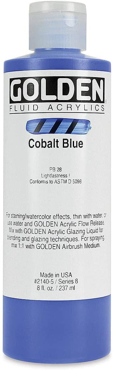 Golden Fluid Acrylic Paint, 8 oz, Cobalt Blue