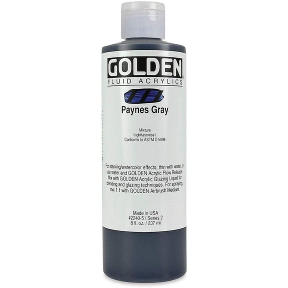 Golden Fluid Acrylic Paint, 8 oz, Paynes Gray