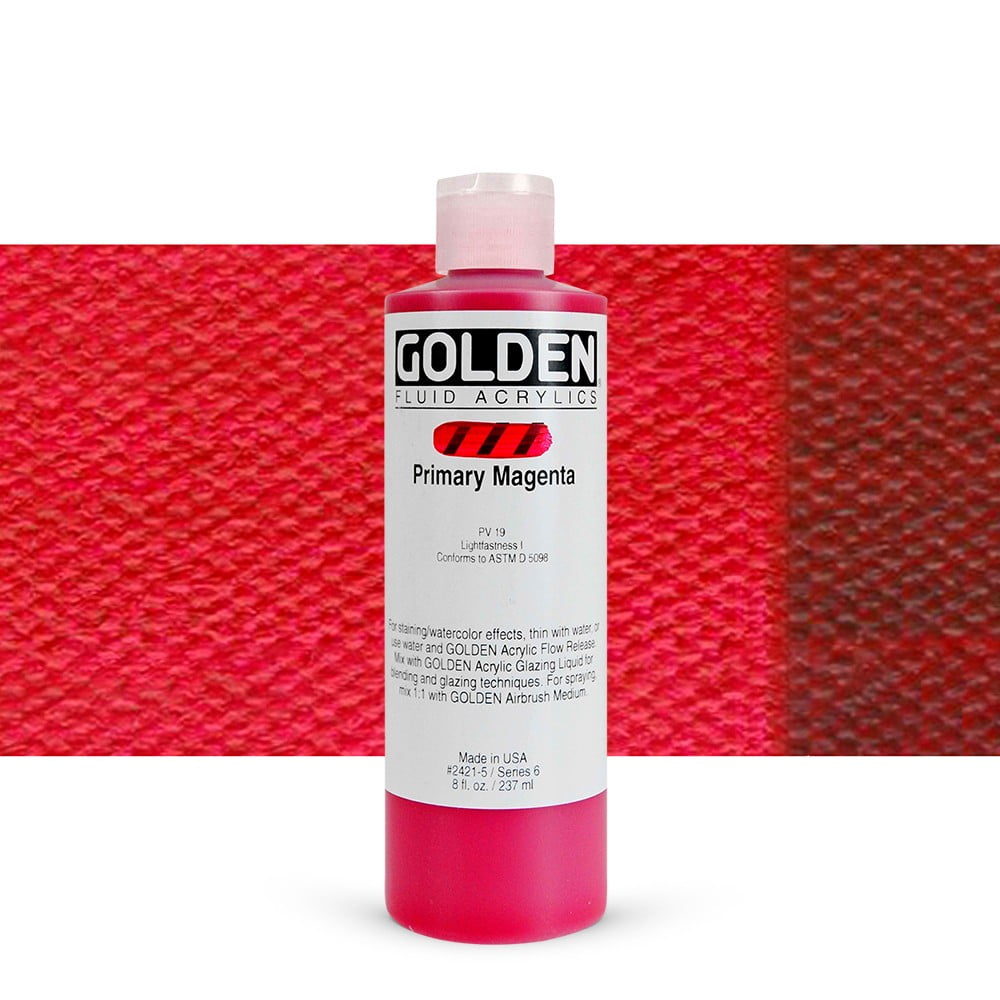 Golden Fluid Acrylic Paint, 8 oz, Primary Magenta