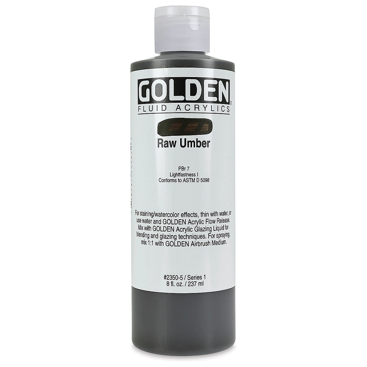 Golden Fluid Acrylic Paint, 8 oz, Raw Umber