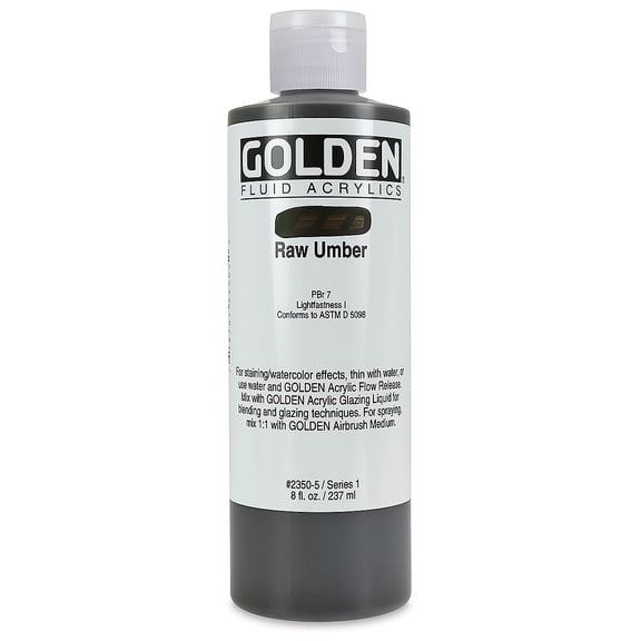 Golden Fluid Acrylic Paint, 8 oz, Raw Umber