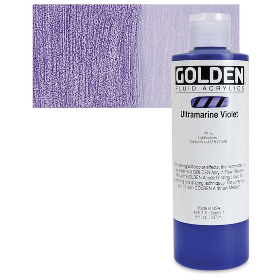 Golden Fluid Acrylic Paint, 8 oz, Ultramarine Violet