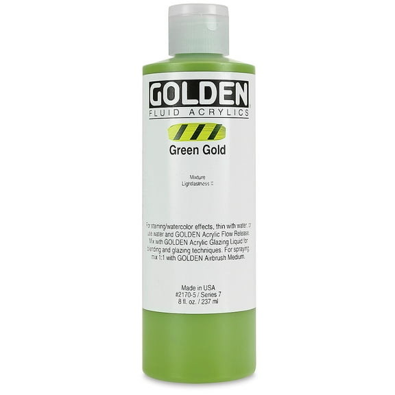 Golden Fluid Acrylic Paint - Green Gold, 8 oz