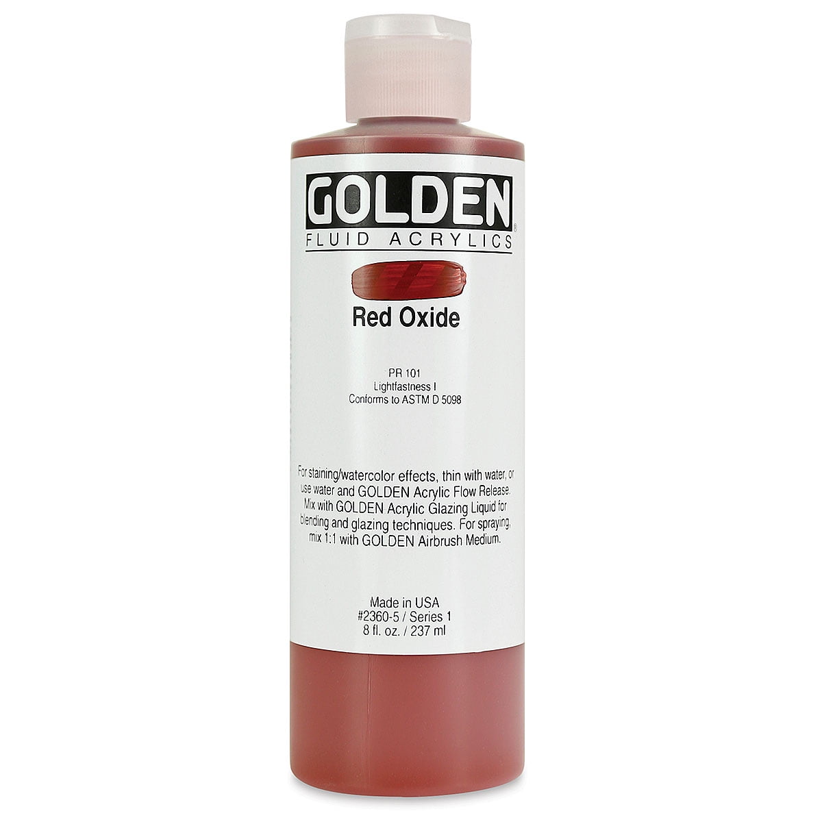 Golden Fluid Acrylic Paint, 8 oz, Quinacridone Red 