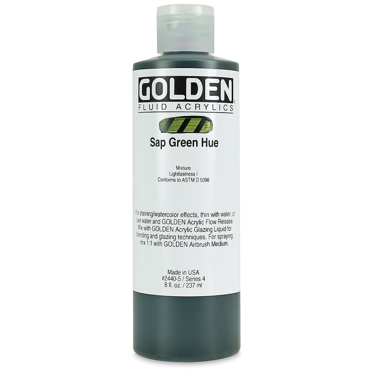 Golden Fluid Acrylic Paint - Sap Green Historical Hue, 8 oz