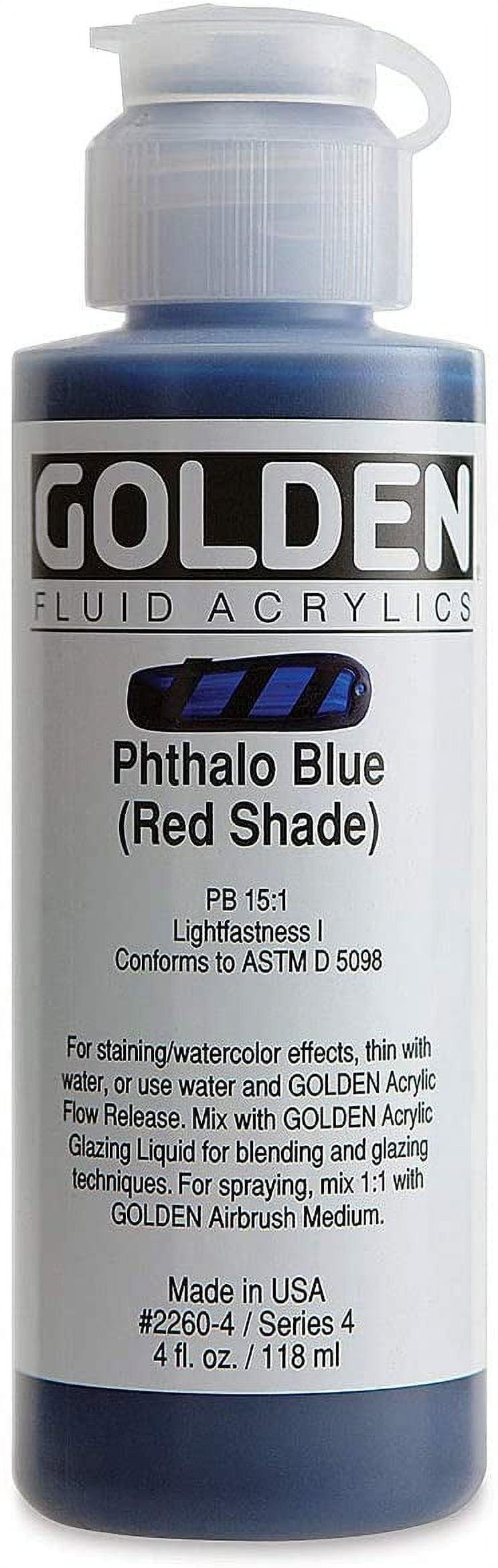 Golden Fluid Acrylic - Phthalo Blue (Red Shade), 4 oz