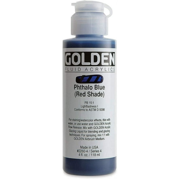 Golden Fluid Acrylic - Phthalo Blue (Red Shade), 4 oz