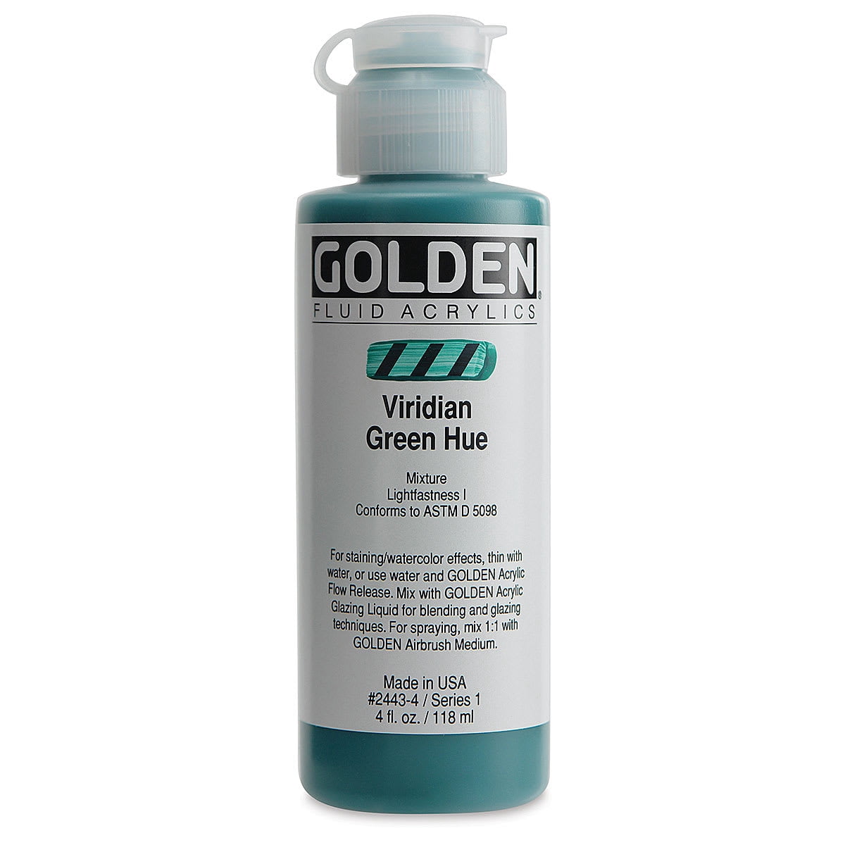 Golden Fluid Acrylic - Viridian Green Hue, 4 oz