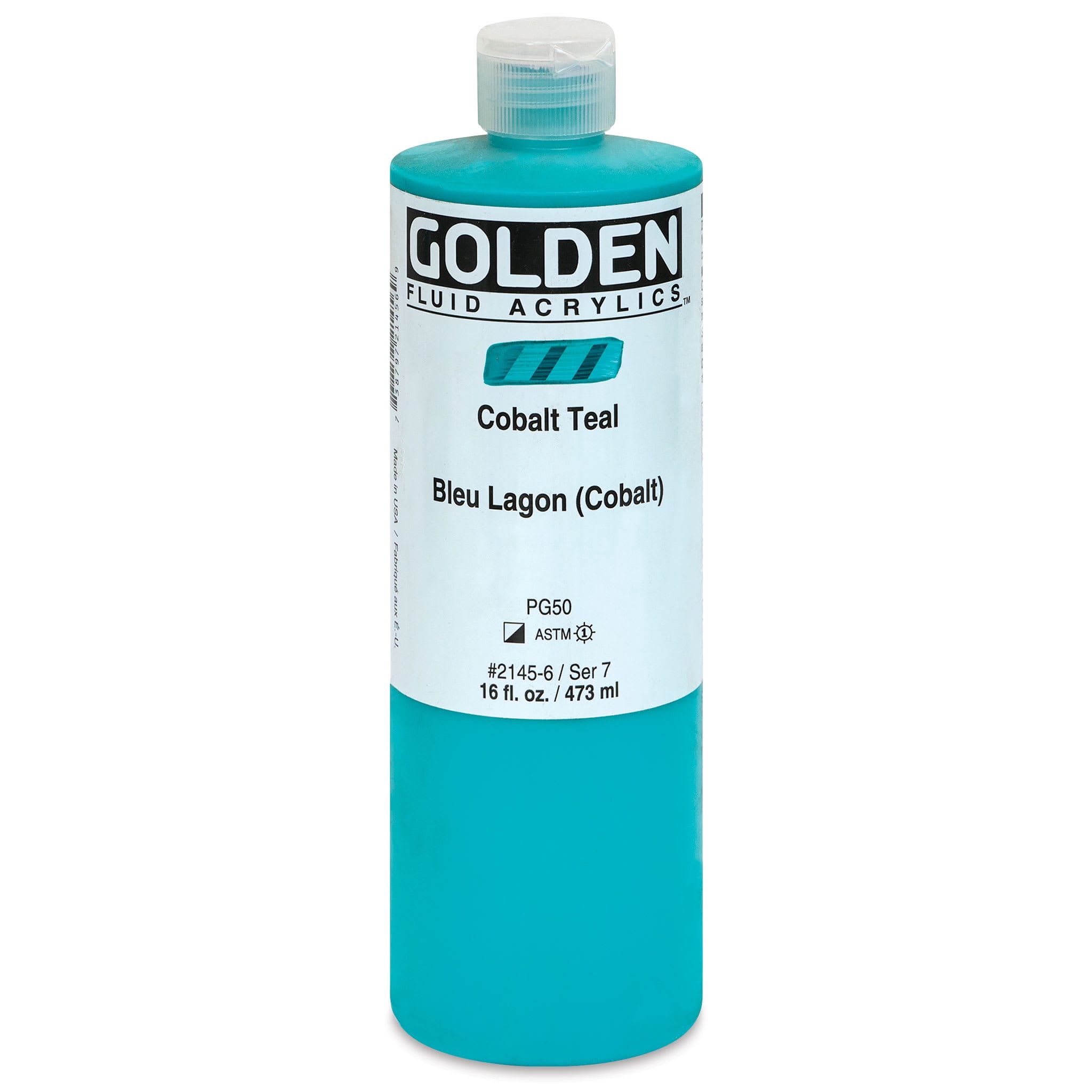 Golden Fluid Acrylics - Cobalt Teal, 16 oz bottle
