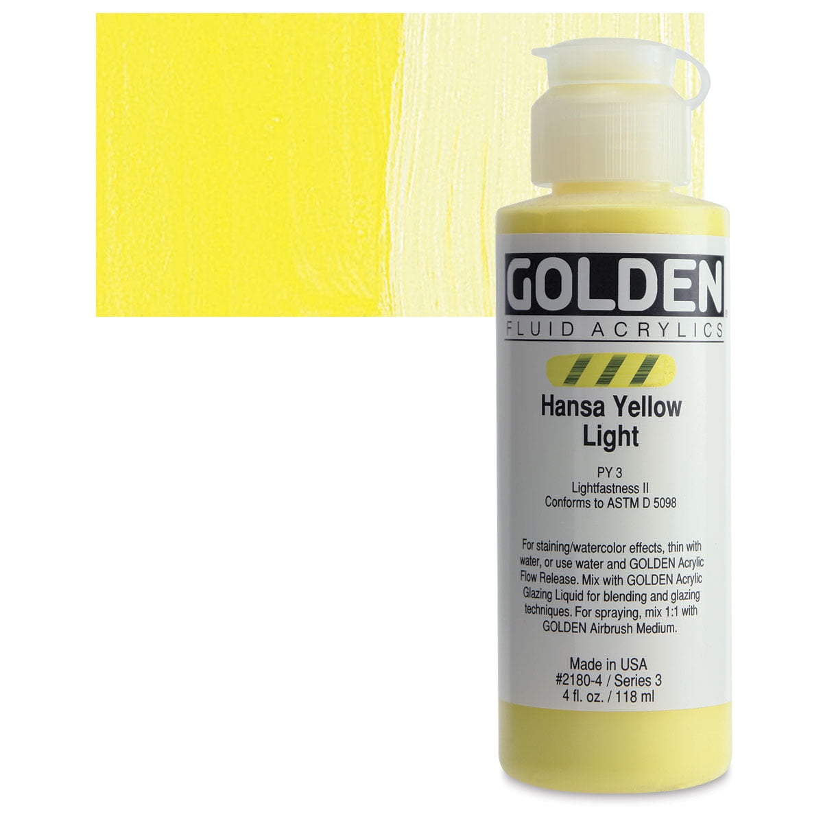 Golden Artist Colors Fluid Acrylic: 4oz Diarylide Yellow - Wet Paint  Artists' Materials and Framing