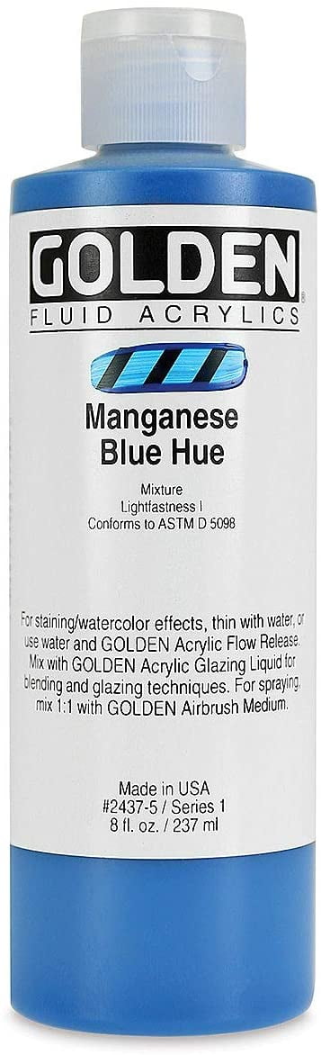 Golden Fluid Acrylics Historical Hue - Manganese Blue Hue, 8 oz
