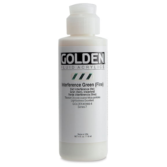 Golden Fluid Acrylics - Intereference Green (Fine), 4 oz bottle