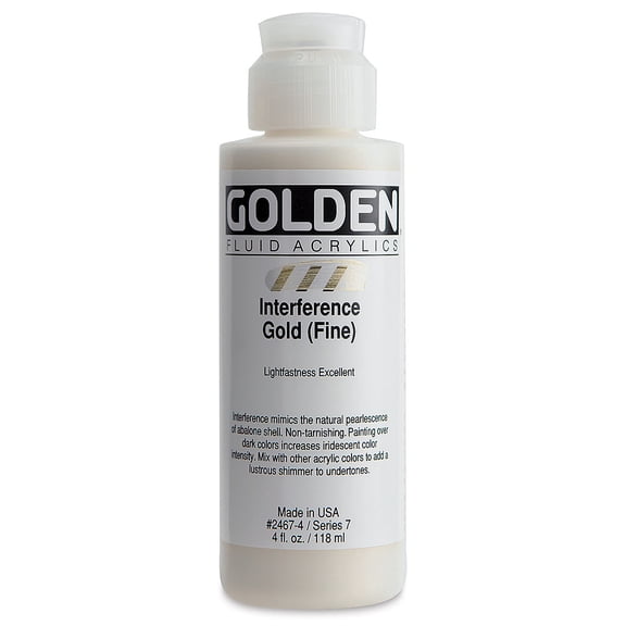 Golden Fluid Acrylics - Interference Gold (Fine), 4 oz bottle