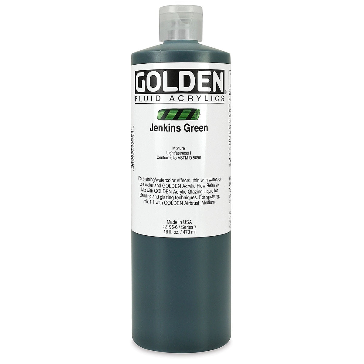 Golden Fluid Acrylics - Jenkins Green, 16 oz