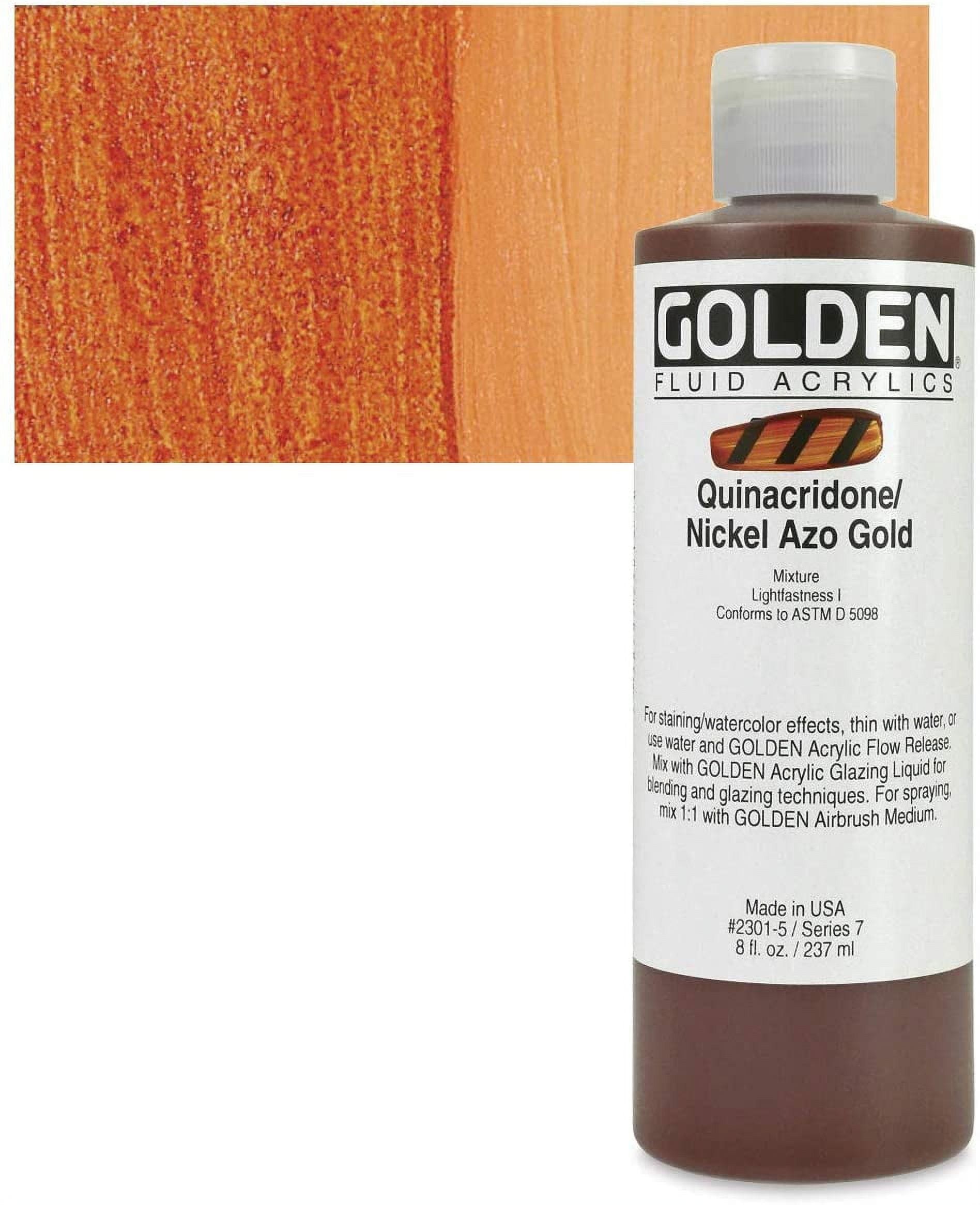 Golden Fluid Acrylics Quinacridone Nickel Azo Gold 8 oz Bottle