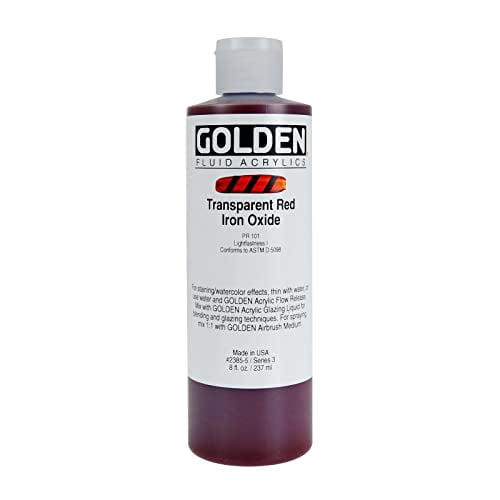 GOLDEN Heavy Body Acrylic Paint - Transparent Yellow Iron Oxide | 8 Oz Jar | Professional Artist Paint For Glazing