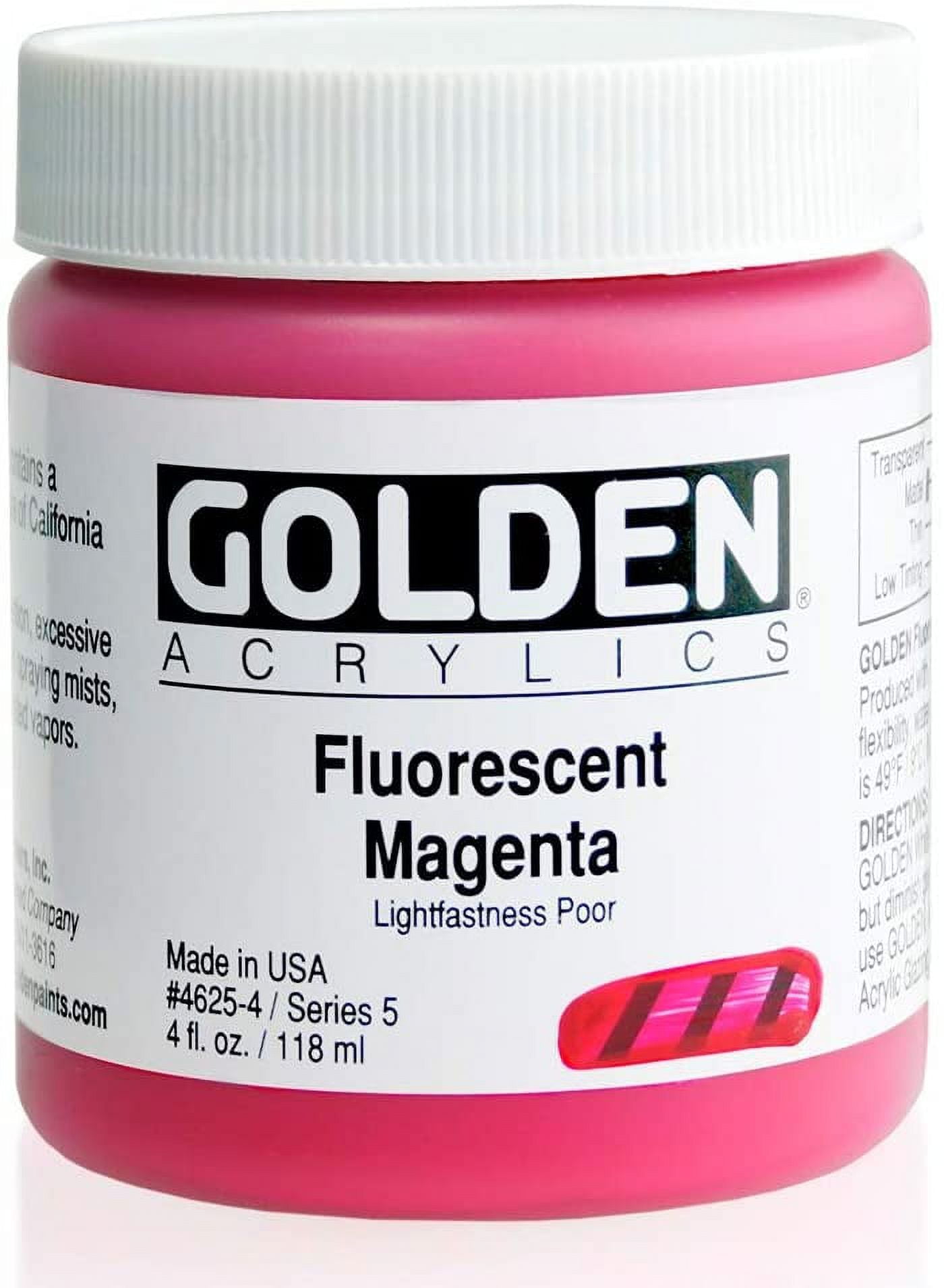 Golden® Fluorescent Acrylic Color, 4 oz., Fluorescent Magenta