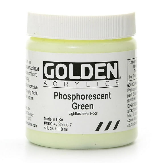 Golden庐 Fluorescent Acrylic Color, 4 oz., Phosphorescent Green