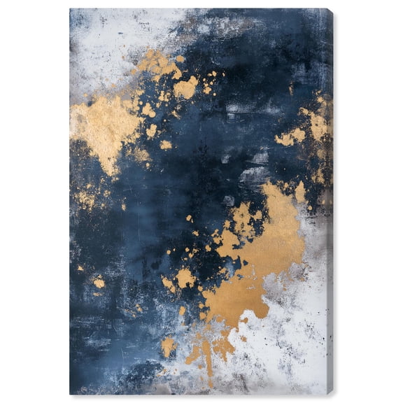 Golden Forest Glow Canvas Blue Abstract Art by Art Remedy, Gallery Wrapped, 16" x 24"