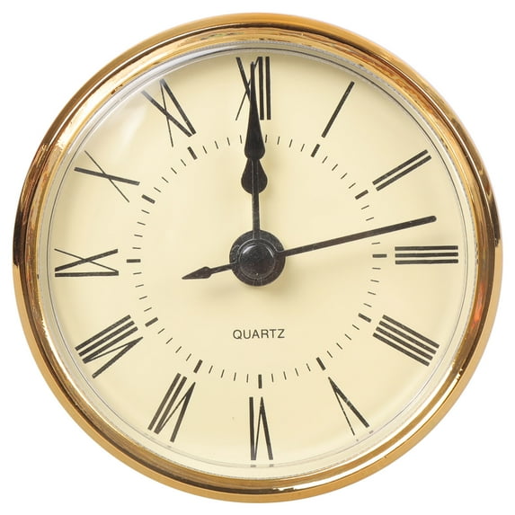 Golden Frame Embeddeds Quartzs Clock Movement 70mm Plastic Metal Construction