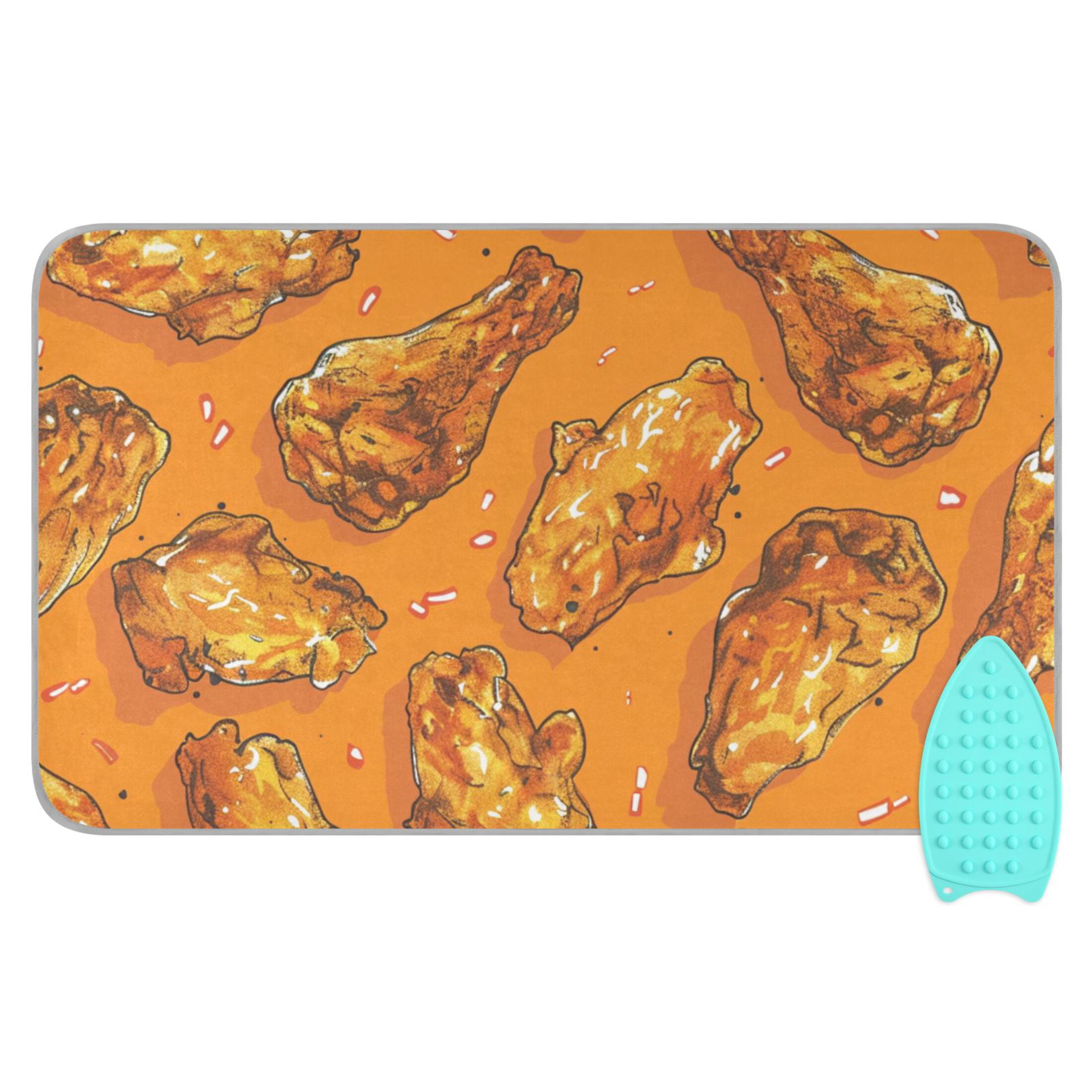 Golden Fried Chicken Ironing Board Covers Heat Resistant Ironing Pad Mat Portable for Travel Washer Dryer Table