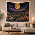 thumbnail image 1 of Golden Full Moon Over Flower Meadow, Serene Fantasy for Flower Lovers, Floral Wall Art, Housewarming Gift, Tapestry Wall Hanging for Bedroom, Living Room and Dorm, 1 of 7