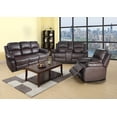 thumbnail image 1 of Golden Furniture 3 PCS Living Room Set, Faux Leather Recliner Sofa Set, Recliner Sofa Couch, Loveseat and Chair, 1 of 7