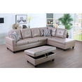thumbnail image 1 of Golden Furniture 3PCS L Shape Faux Leather Sectional Sofa Set, Living Room Sofa Set with Storage Ottoman and Matching Pillows, 1 of 3