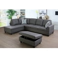 thumbnail image 1 of Golden Furniture 3PCS L Shape Faux Leather Sectional Sofa Set, Living Room Sofa Set with Storage Ottoman and Matching Pillows, 1 of 7