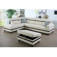 thumbnail image 1 of Golden Furniture 3PCS L Shape Faux Leather Sectional Sofa Set, Living Room Sofa Set with Storage Ottoman and Matching Pillows, 1 of 6