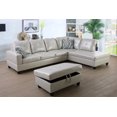 thumbnail image 1 of Golden Furniture 3PCS L Shape Faux Leather Sectional Sofa Set, Living Room Sofa Set with Storage Ottoman and Matching Pillows, 1 of 6