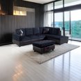 thumbnail image 1 of Golden Furniture 3PCS L-Shaped Microfiber Sectional Sofa Set, Living Room Set with Storage Ottoman and Matching Pillows, 1 of 3