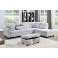 thumbnail image 1 of Golden Furniture Living Room Sectional Sofa Set, Linen Fabric Sectional Sofa Couch Set with Storage Ottoman, 1 of 8