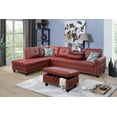 thumbnail image 1 of Golden Furniture Sectional Sofa Set, Faux Leather Sofa, Chaise Sectional Set with Ottoman, 1 of 8