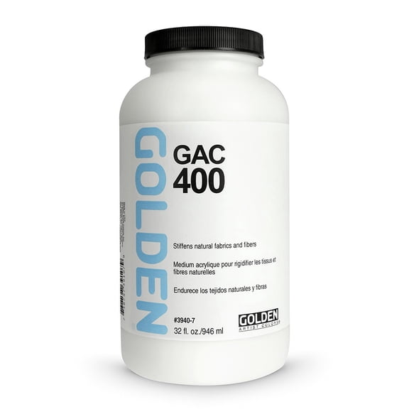 Golden Acrylic Polymer GAC-400 Stiffens Textiles/Fibers - 32 oz Jar