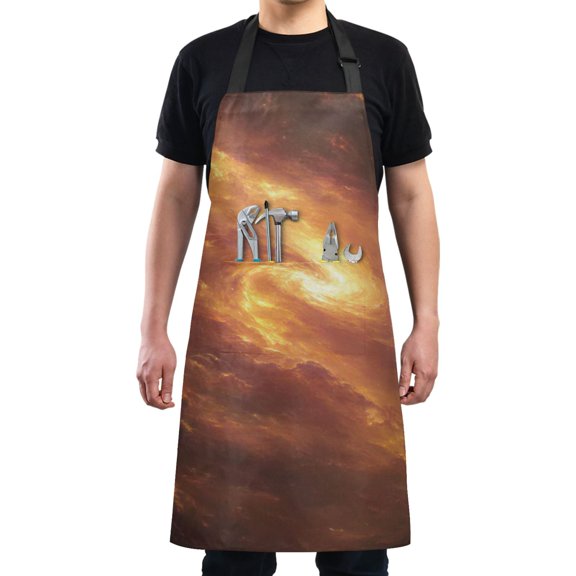 Golden Galaxy Art Chef Kitchen Apron with Pockets for Women Waterproof Aprons for Cooking Baking