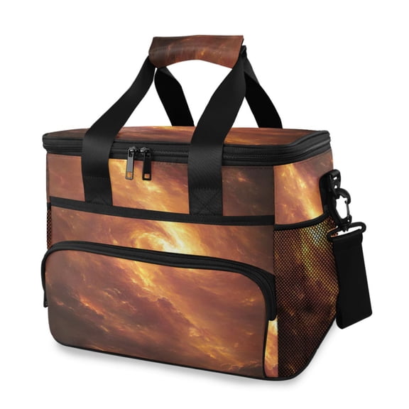Golden Galaxy Art Insulated Lunch Bag 15L Cooler Box for Women Men Work Camping Beach Travel
