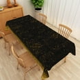 thumbnail image 1 of Golden Galaxy Rectangle Tablecloth 60x84 Inch Space Starry Night Sky Gold Star Black Fabric Table Cloth Polyester Anti-Wrinkle Washable Table Cover for Birthday Theme Party Dining Room Decor, 1 of 6