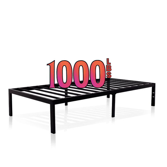 Golden Gate Beds Metal Platform Bed Frame, Heavy Duty, Sturdy Steel Mattress Foundation, No Box Spring Needed, Easy Assembly, 14 Inch Raised Base for Under Bed Storage, Bedframe for Twin Size, Black