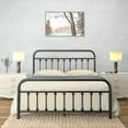 thumbnail image 1 of Golden Gate Beds Victorian Vintage Style Metal Bed Frame with Wrought Iron Headboard and Footboard, Classic Platform Bedframe Storage, No Box Spring Needed, Mattress Foundation, Black,California King, 1 of 8