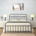 thumbnail image 1 of Golden Gate Beds Vintage Wrought Iron Bed Frame with Classic Metal Platform Base, Headboard and Footboard, No Box Spring Needed, Easy Assembly, Mattress Foundation, Sleek Silver Finish - Full Size, 1 of 7
