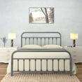 thumbnail image 1 of Golden Gate Beds Victorian Vintage Style Metal Bed Frame with Wrought Iron Headboard and Footboard, Classic Platform Bedframe Storage, No Box Spring Needed, Mattress Foundation, Silver, Queen Size, 1 of 7