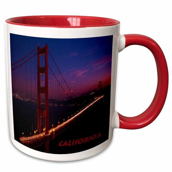 Golden Gate Bridge, 15oz Two-Tone Red Mug