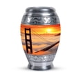 thumbnail image 1 of Golden Gate Bridge Above The Clouds At Sunrise Urn For Ashes For Women, Urns For Ashes, Burial Urns For Adult Human, Urn For Ashes Adult Male, Funeral Urns For Adult Ashes Women, Large Urn10 Inches, 1 of 1