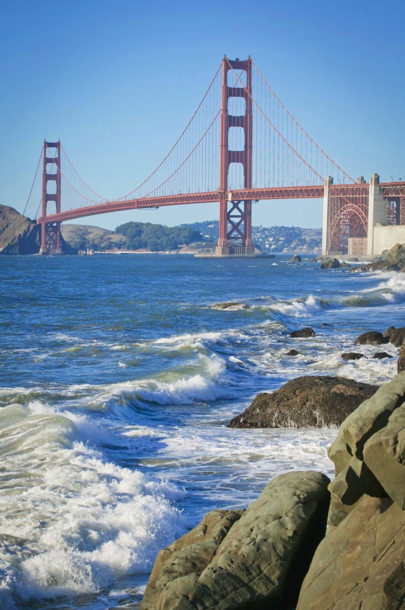 Golden Gate Bridge From Baker Beach San Francisco California United States Of America Canvas Art - APlights Design Pics (24 x 38)