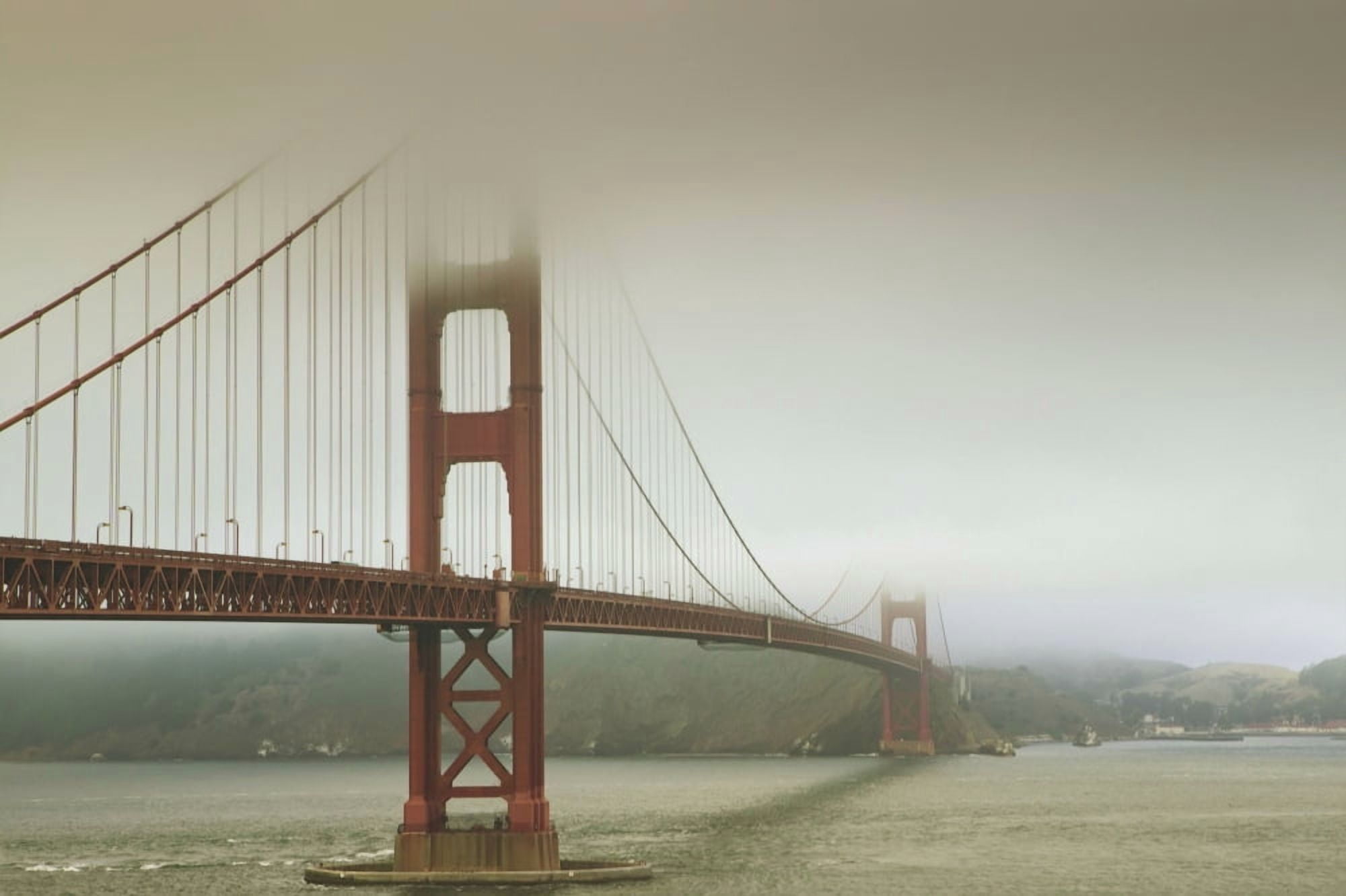 Golden Gate Bridge In The Mist San Francisco California United States of America Canvas Art - APlights Design Pics (19 x 12)