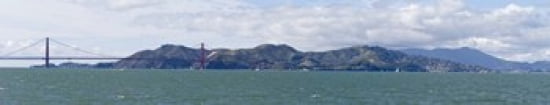 Golden Gate Bridge Marin Headlands Mount Tamalpais Sausilito San Francisco Bay San Francisco California USA Canvas Art - Panoramic Images (44 x 9)