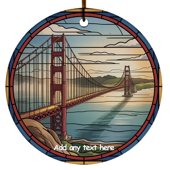 Golden Gate Bridge Ornament  Customizable Ornament for Loved Ones, Family or Friends, Christmas 2025 Holiday Tree Decoration