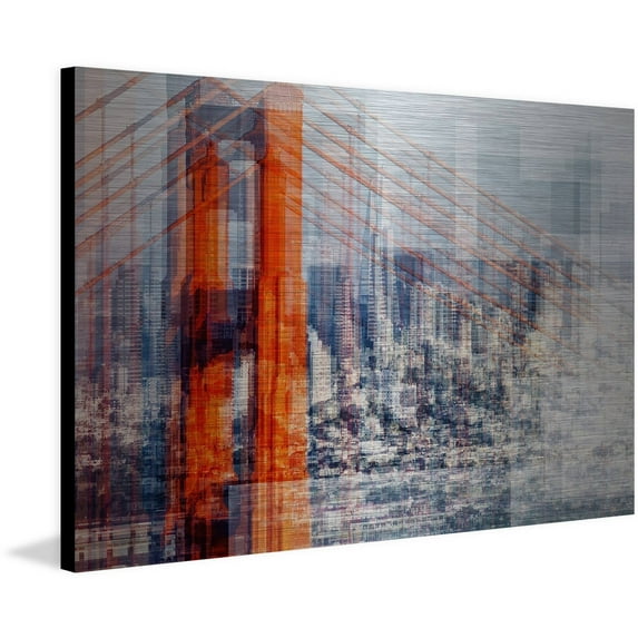 "Golden Gate Bridge" Painting Print on Brushed Aluminum